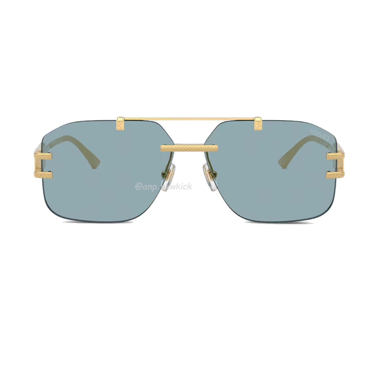 Versace Damier Plaque Sunglasses Black Gold (1) - www.newkick.vip